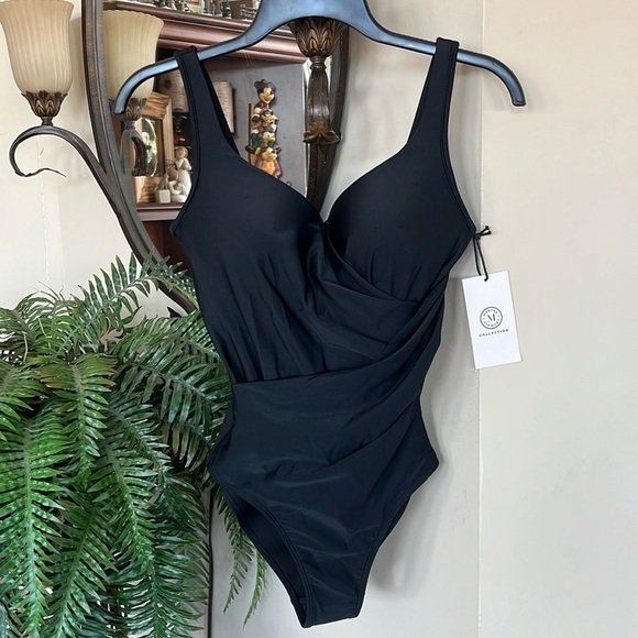 Brand New Martha Stewart Black Shaping Slimming Swimsuit One-Piece UPF 50 - Picture 13 of 15